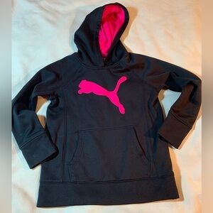 Girls Black/Hot Pink Puma Hoodie Size M​​​​​​​​